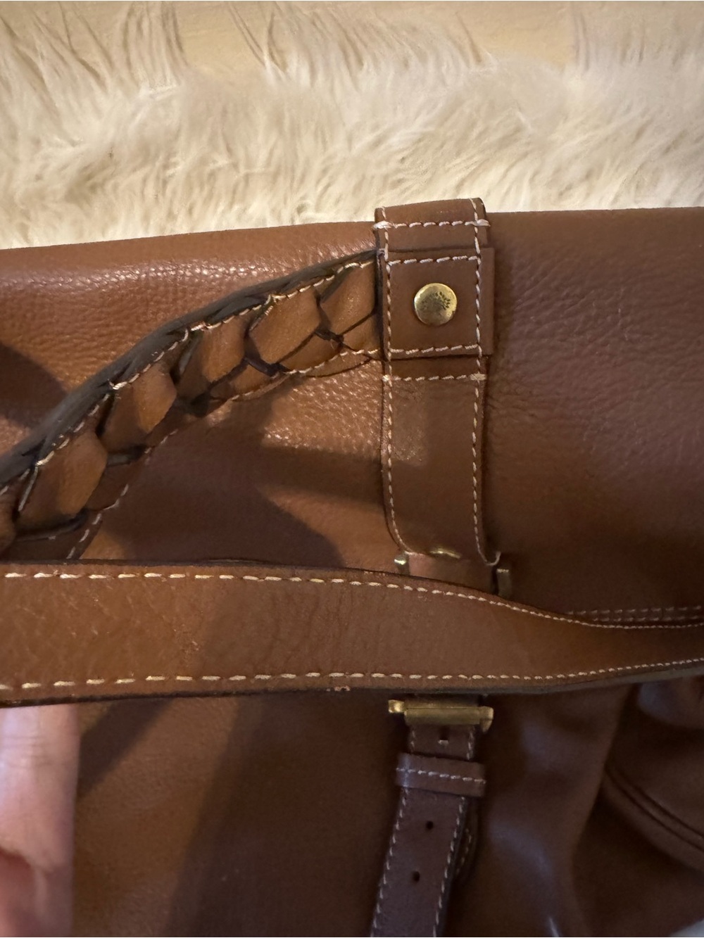 Mulberry Brown Leather Satchel with Gold Hardware - Picture 7 of 13